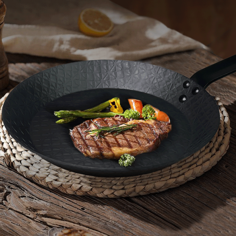 Premium Cast Iron Steak Pan with Grill Ridges